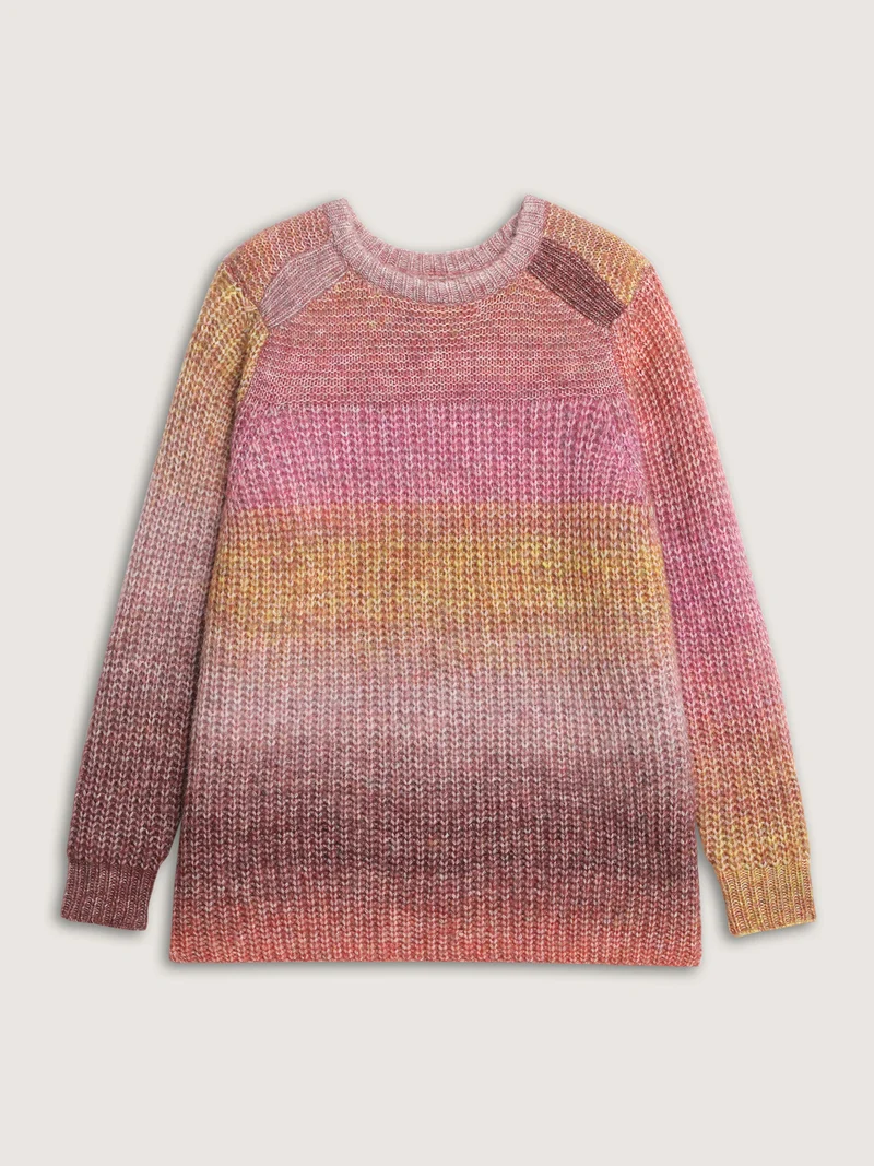 Color Gradient Textured Stretchy Pullover