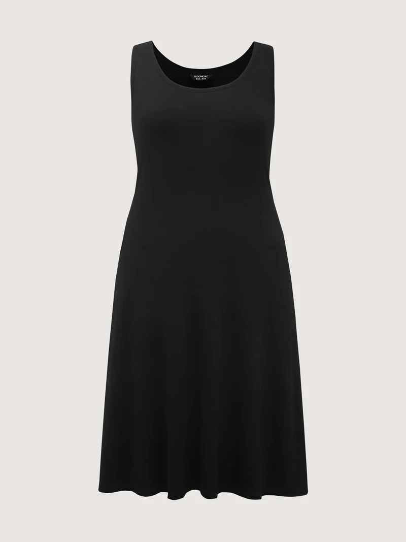 Supersoft Built-in Padded Scoop Neck Midi Dress