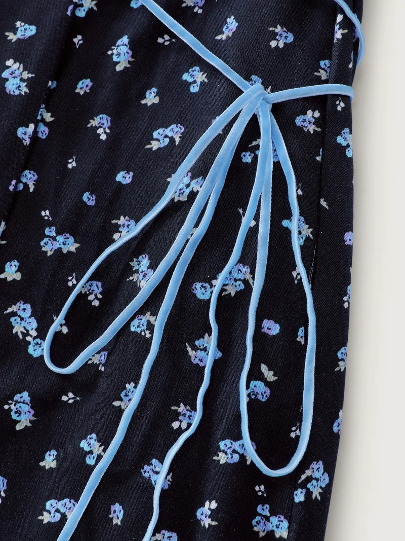 Floral Stretchy Rayon Slit Sleeve Midi Dress