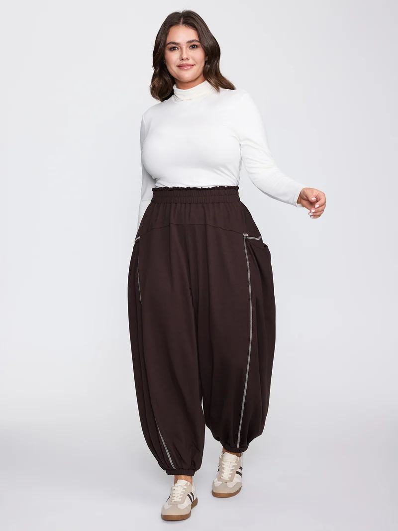 Supersoft Color Contrast Edges Pockets Pants