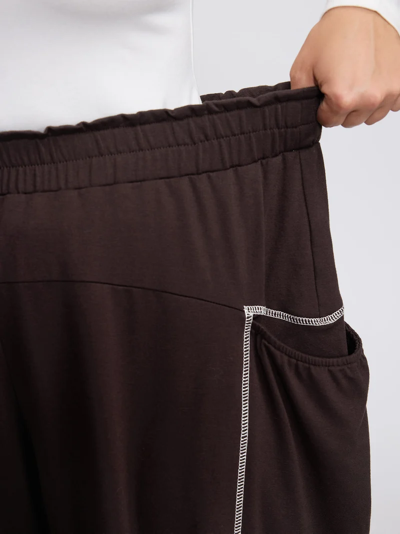 Supersoft Color Contrast Edges Pockets Pants