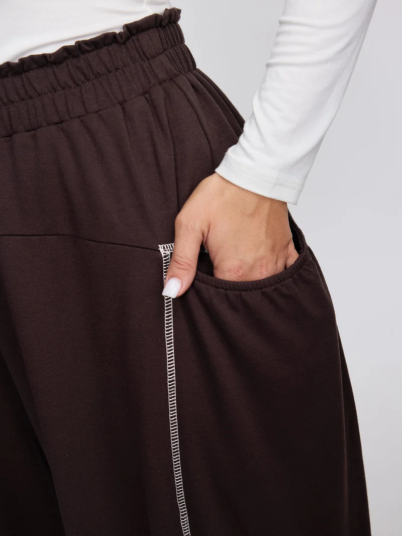 Supersoft Color Contrast Edges Pockets Pants