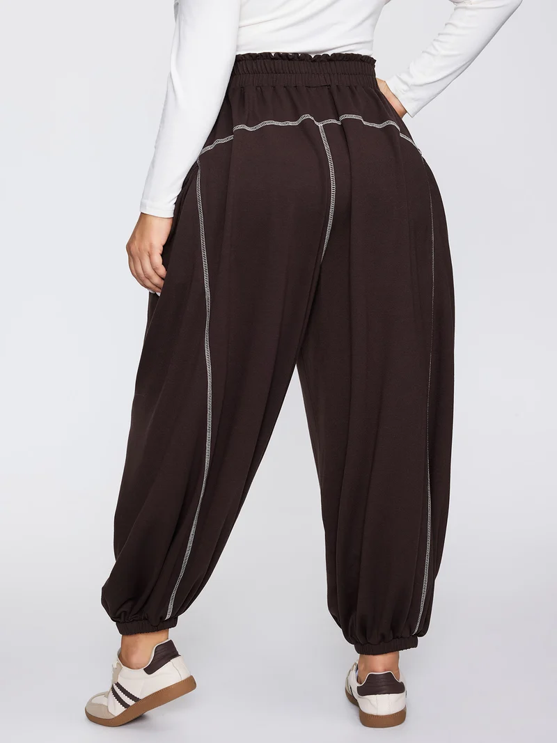 Supersoft Color Contrast Edges Pockets Pants