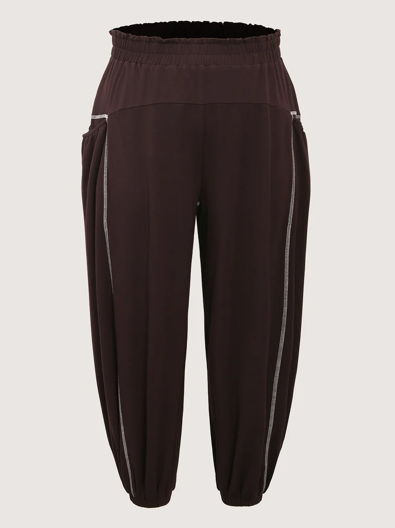 Supersoft Color Contrast Edges Pockets Pants