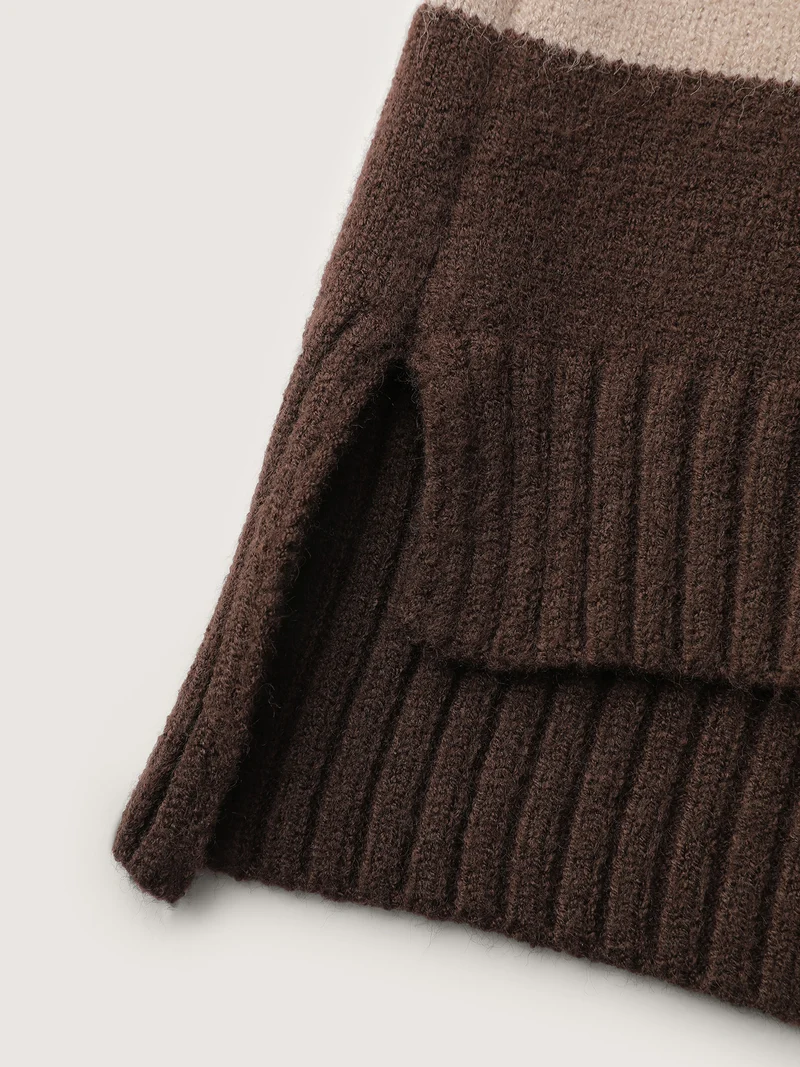 Supersoft Stripe Slit Hooded Pullover