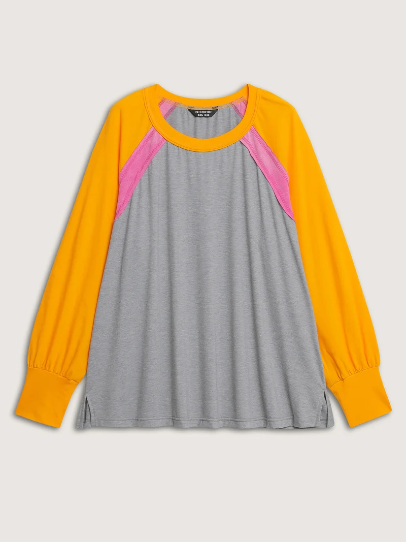 Color Contrast Raglan Sleeve T-Shirt