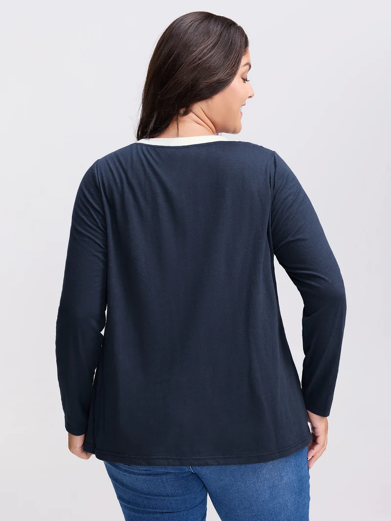 Star Pattern Textured Stretchy T-Shirt