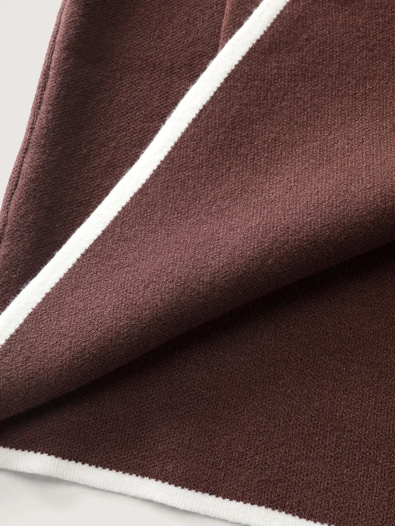 Suit Collar Color Contrast Pockets Knit Cardigan