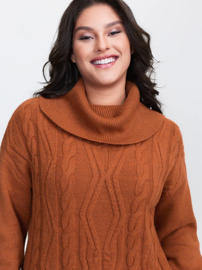 Textured Heather Turtleneck Pullover