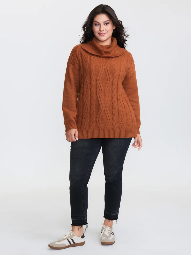 Textured Heather Turtleneck Pullover