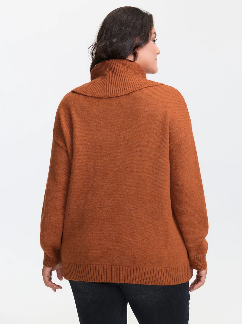 Textured Heather Turtleneck Pullover