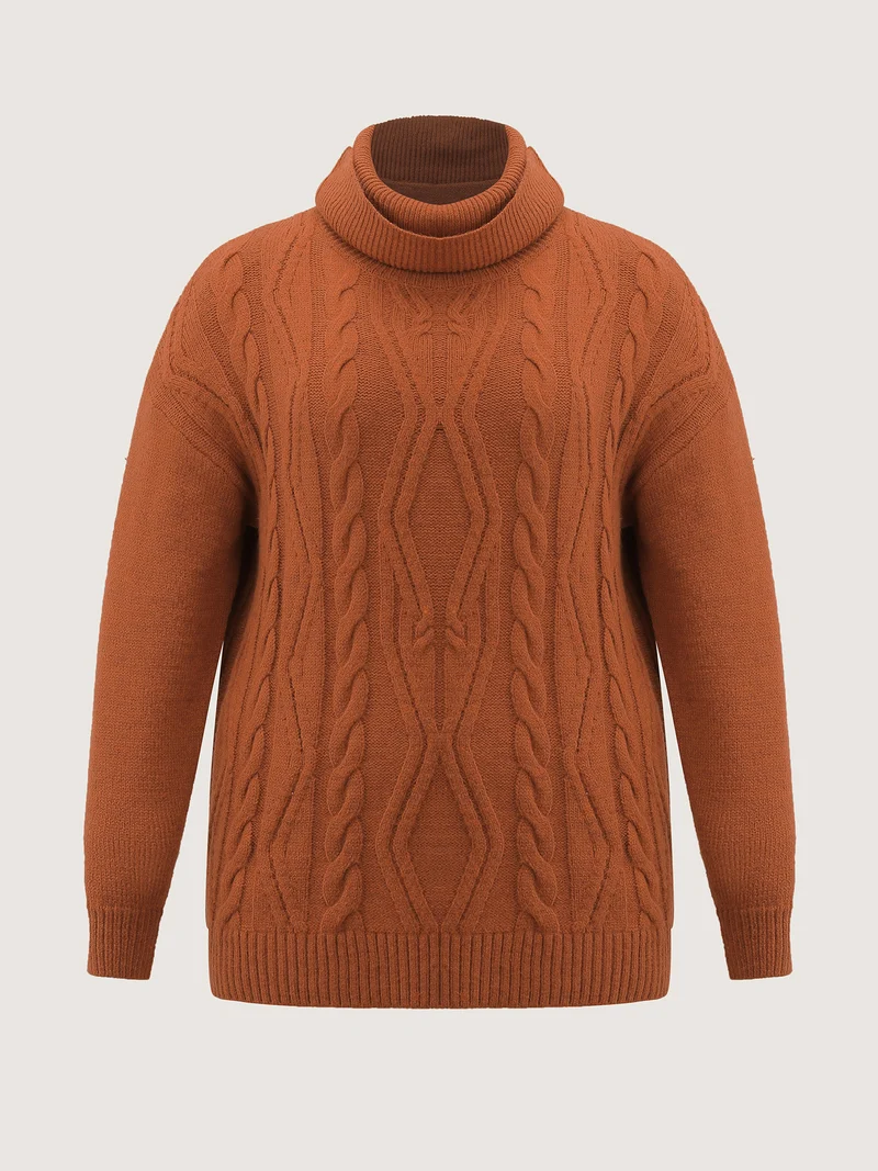 Textured Heather Turtleneck Pullover