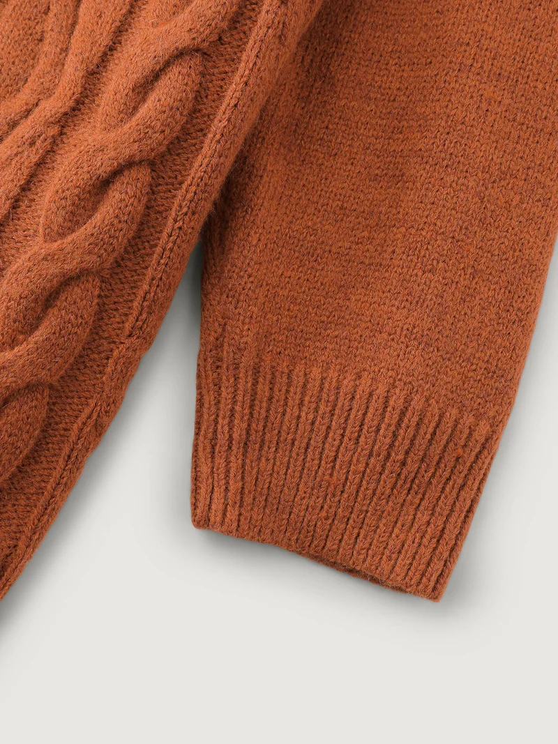 Textured Heather Turtleneck Pullover