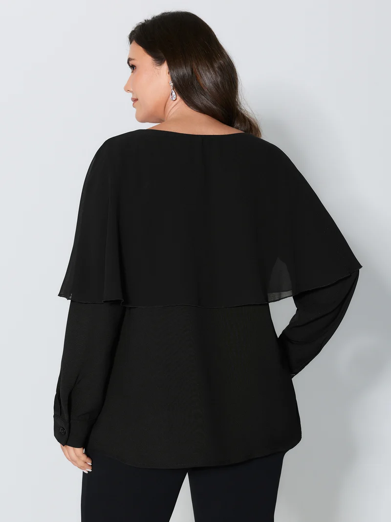 Layered Diamond Buttons Blouse