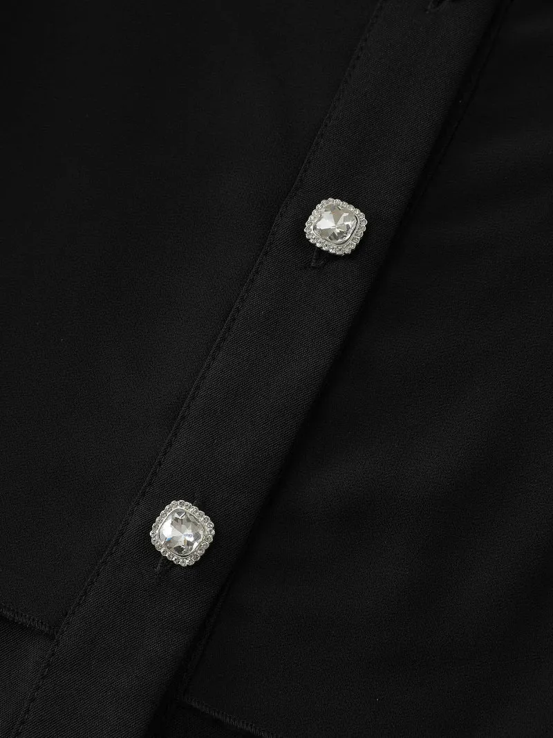Layered Diamond Buttons Blouse