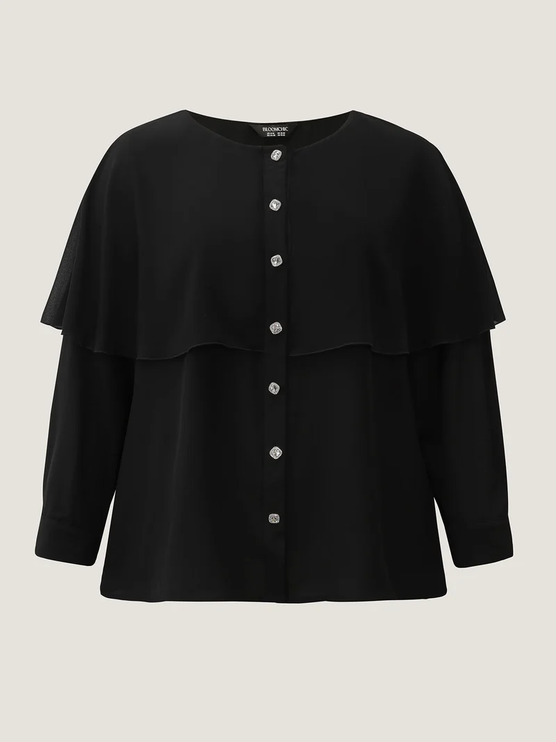 Layered Diamond Buttons Blouse