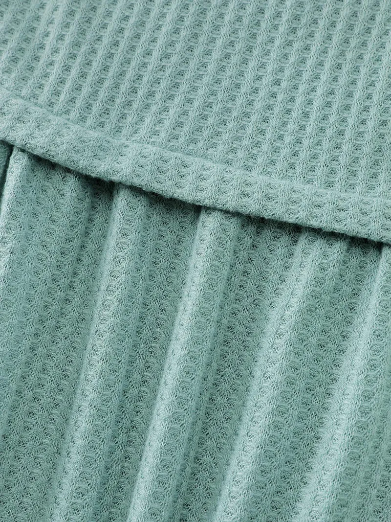 Layered V-Neck Fit and Flare Knit Top