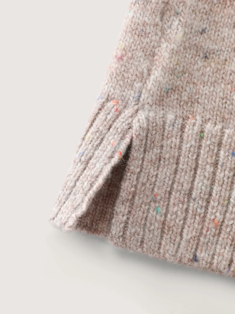 Heather Crewneck Ribbed Hem Pullover