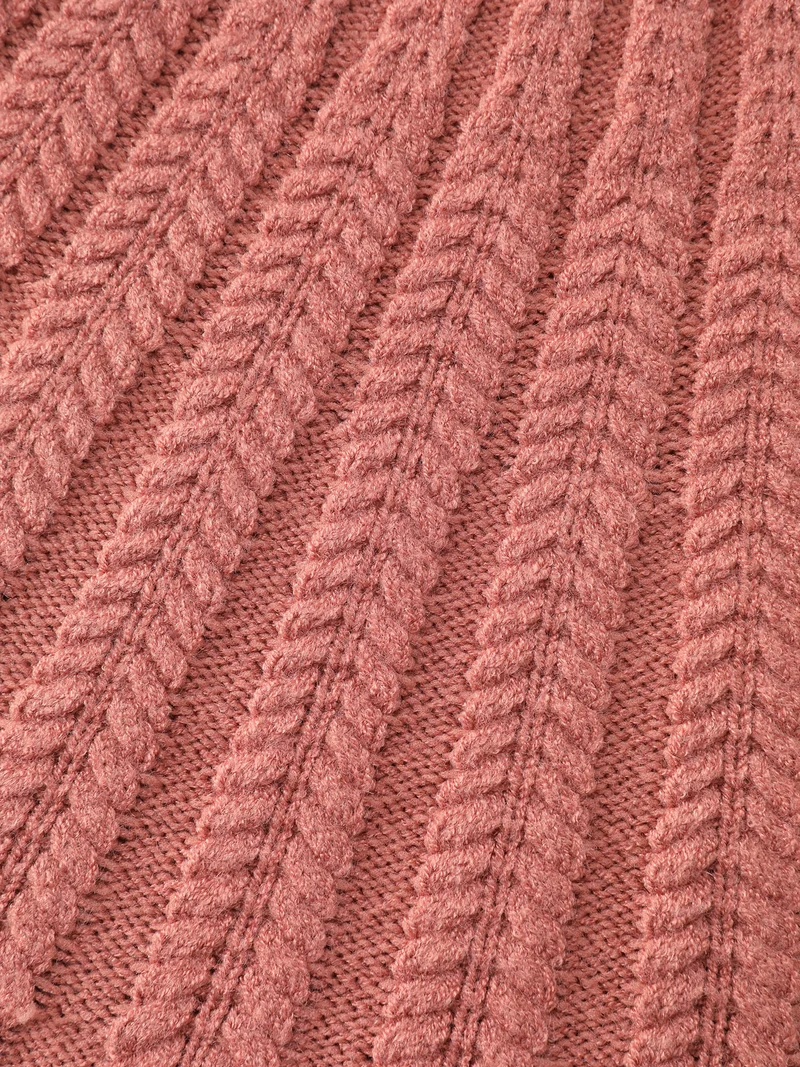 Supersoft Textured Ribbed Hem Drop Shoulder Pullover