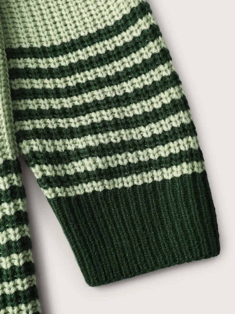 Color Contrast Stripe Round Neck Pullover