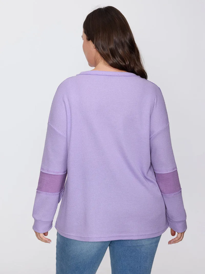 Waffle Weave Color Patchwork T-Shirt