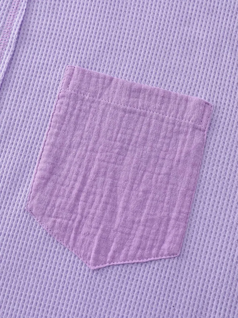 Waffle Weave Color Patchwork T-Shirt