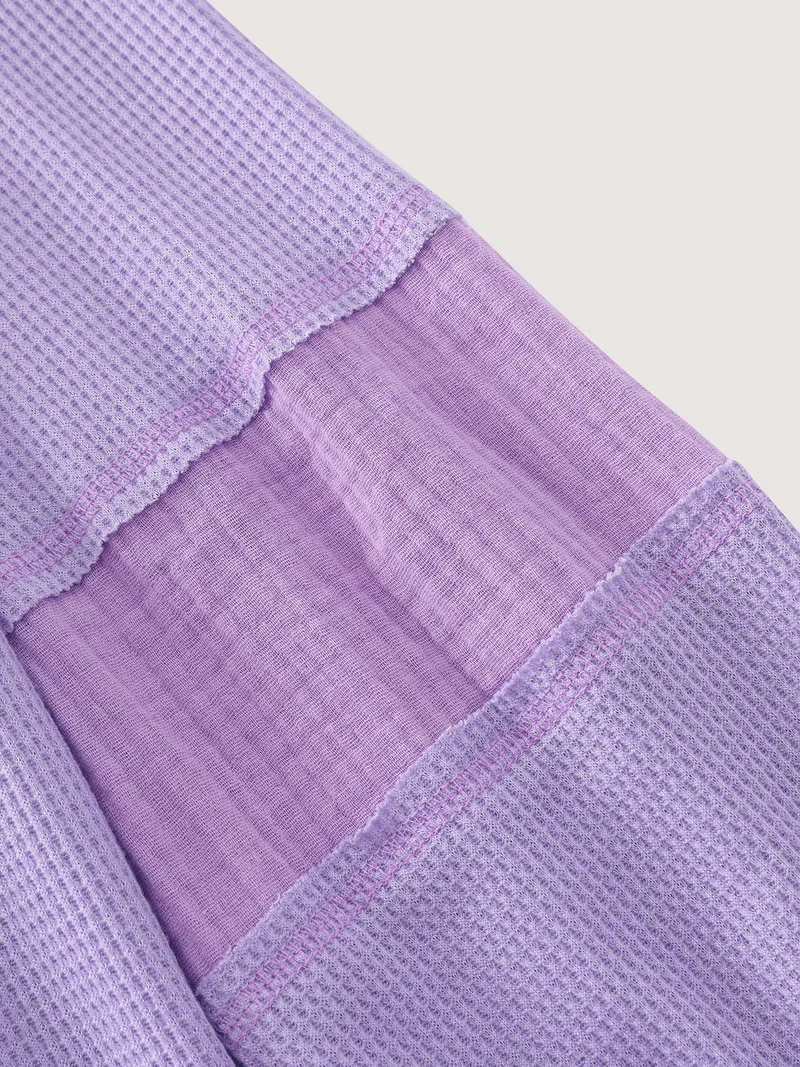 Waffle Weave Color Patchwork T-Shirt