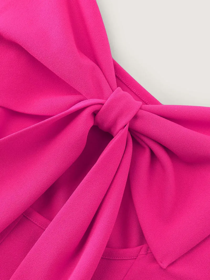 Bow-tiful Back Pleated Mini Dress
