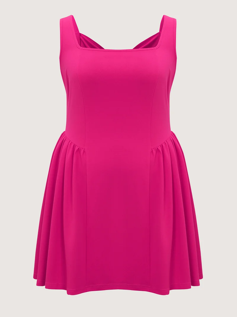 Bow-tiful Back Pleated Mini Dress