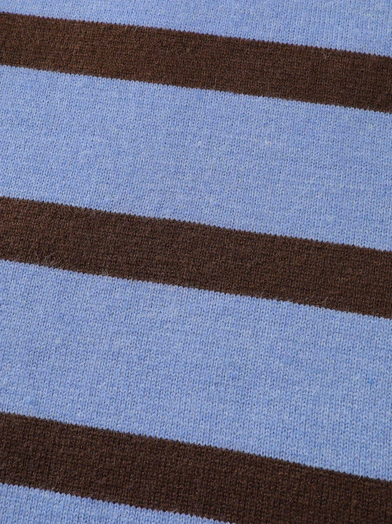 Color Contrast Stripe Heather Textured Pullover