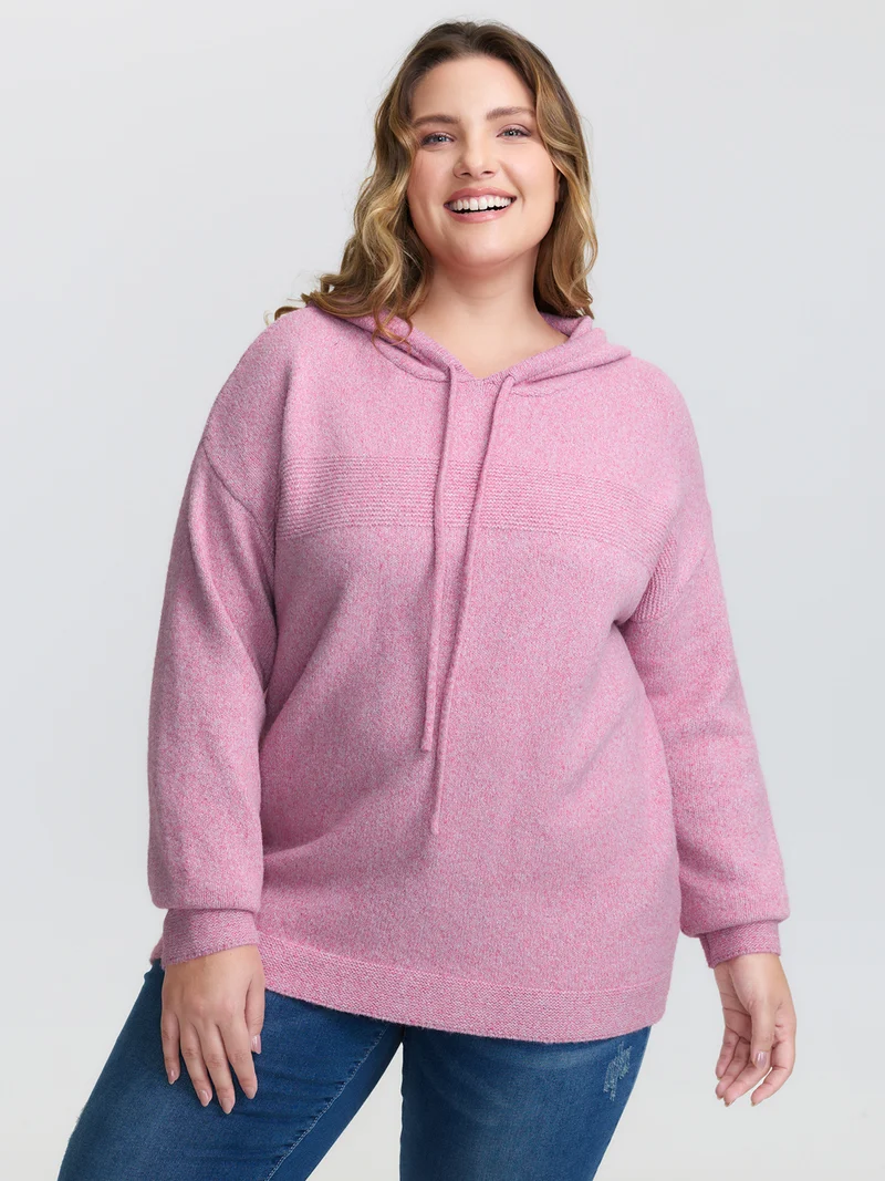 Textured Hooded Relaxed-Fit Pullover