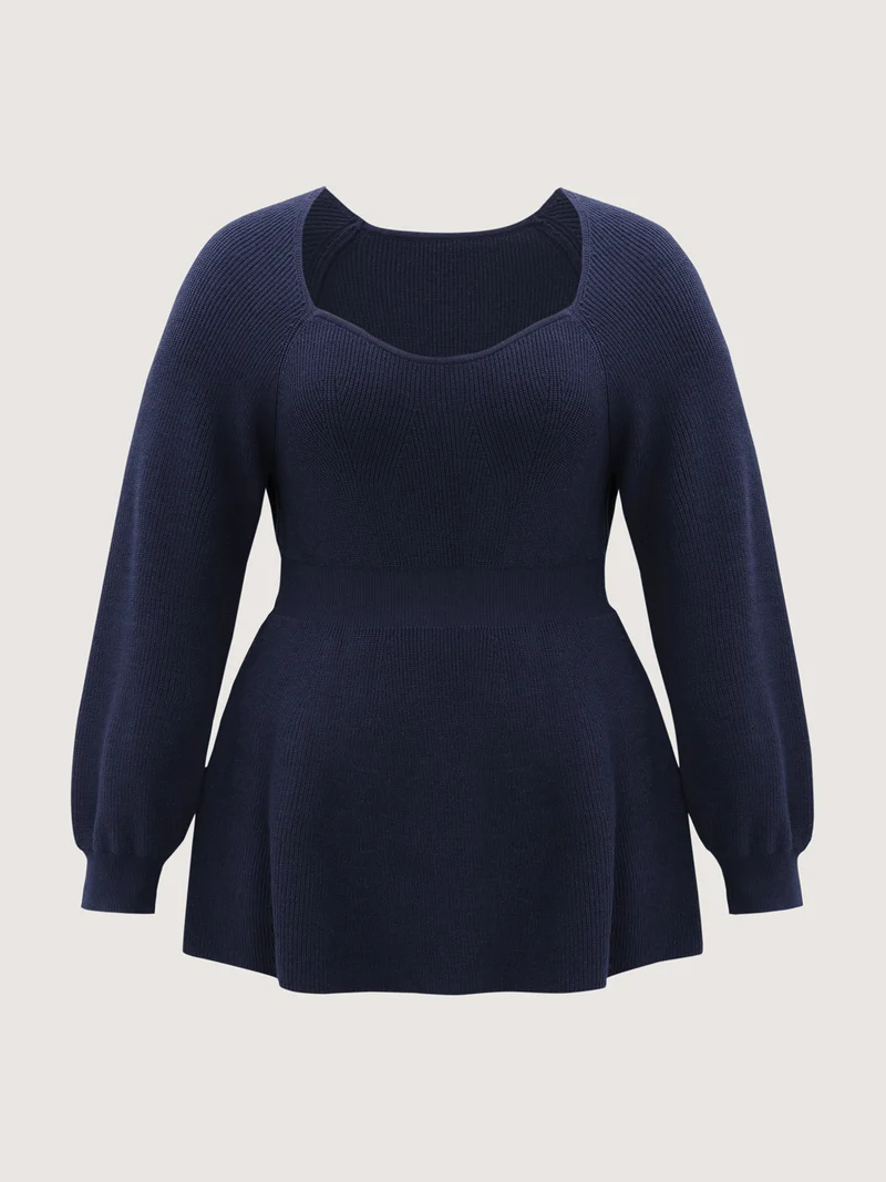 Scoop Neck Cinched-Waist Textured Pullover
