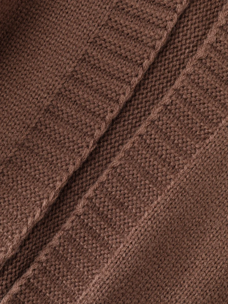 Coccoon Shaped Hooded Front-Open Knit Cardigan