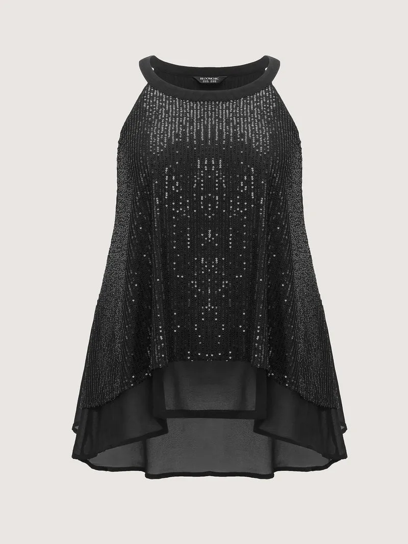 Layered High-Low Hem Tunic Tank Top