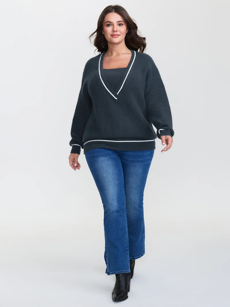 2-in-1 Balloon Sleeve Pullover