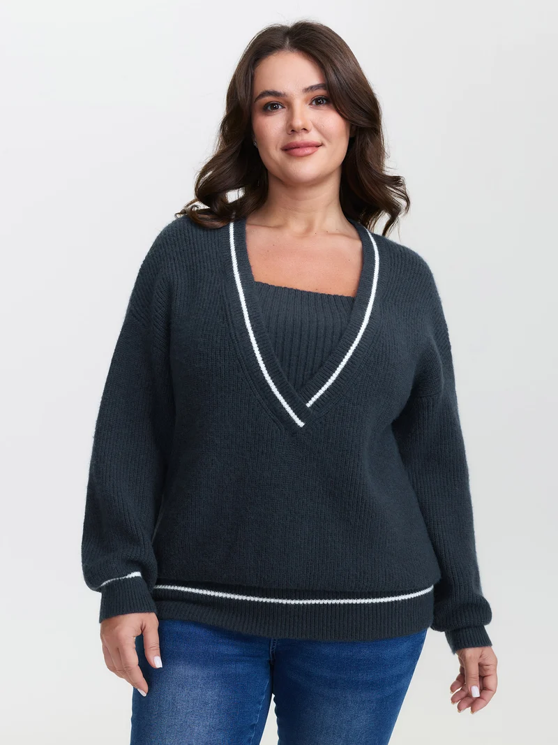 2-in-1 Balloon Sleeve Pullover