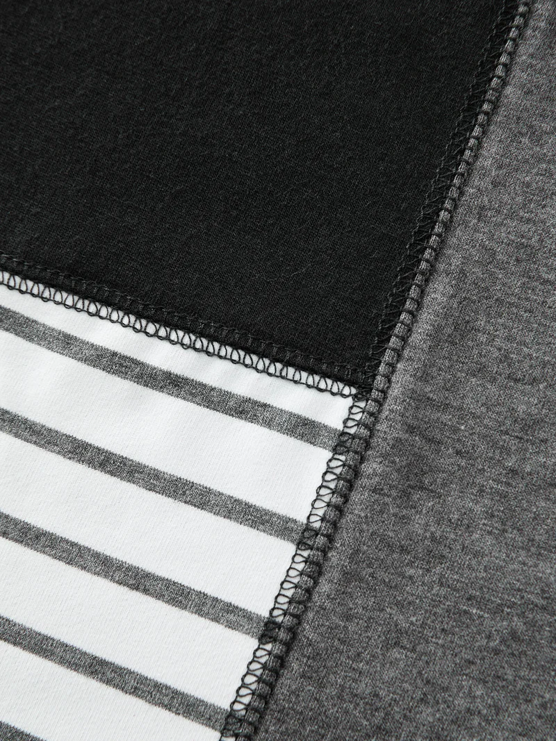 Colorblock Stretchy Stripe Print T-Shirt