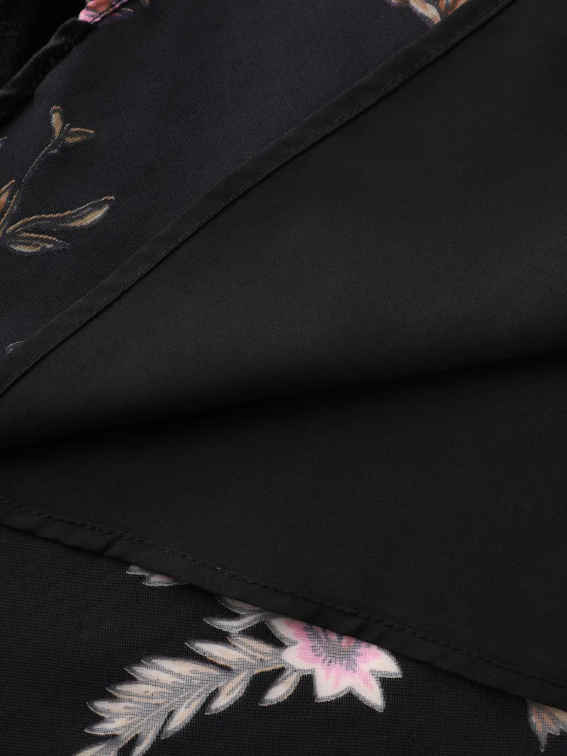 Floral Print Bust-Ease Luxe Knee-Length Dress