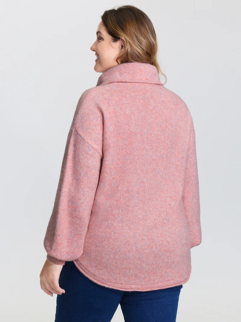 Supersoft Turtleneck Balloon Sleeve Pullover