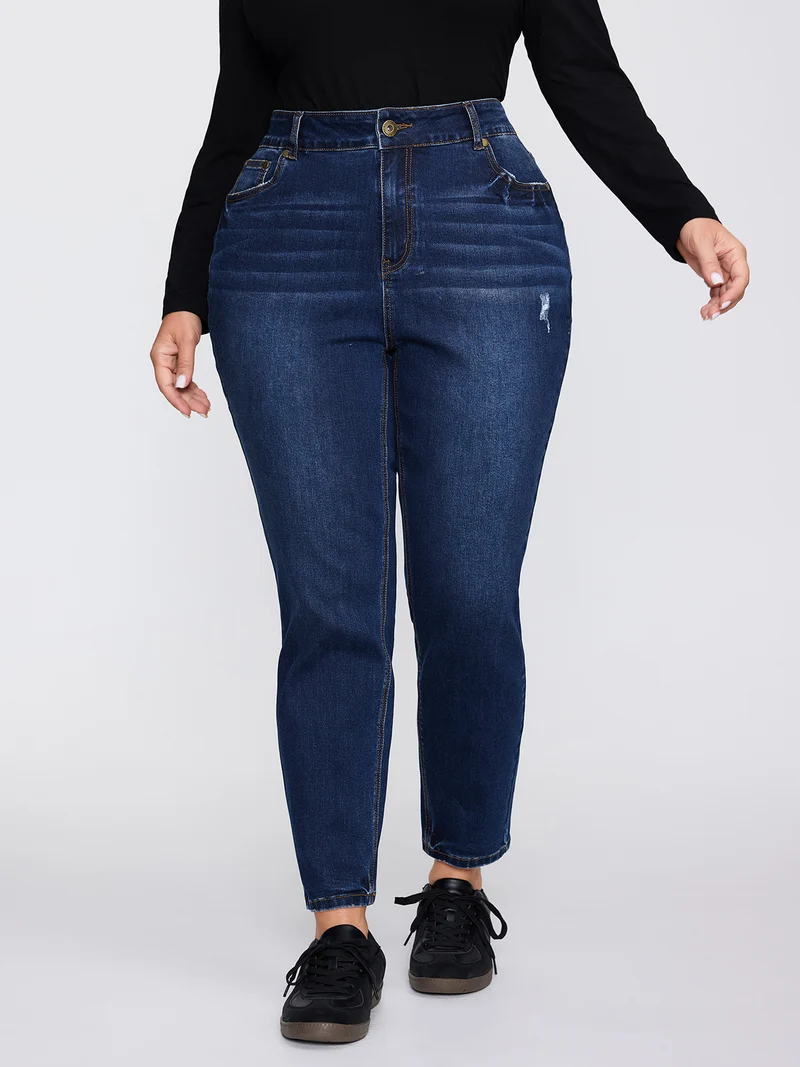High-Rise Straight-Leg Jeans