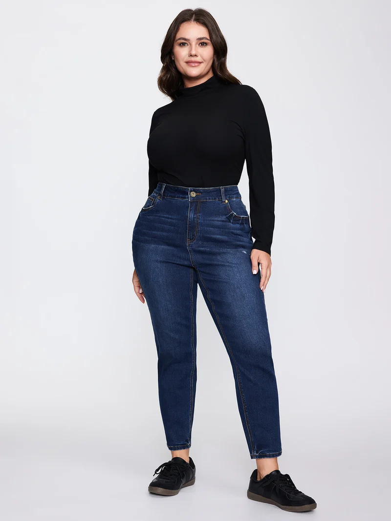 High-Rise Straight-Leg Jeans