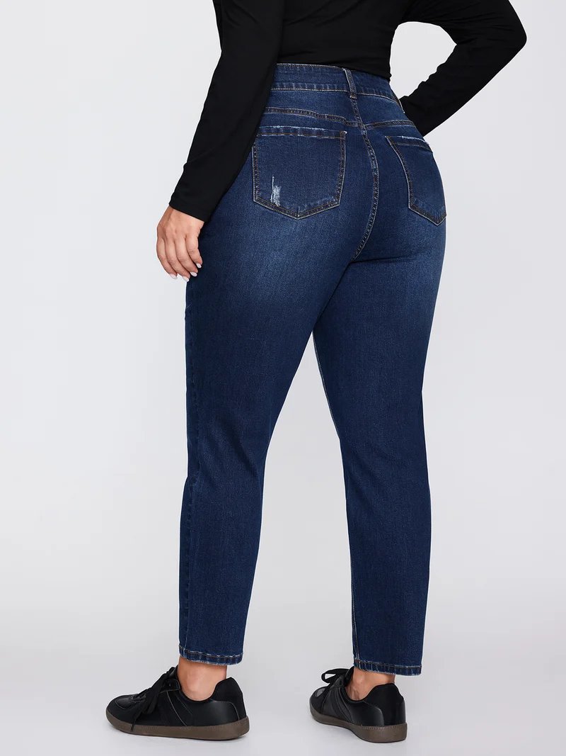 High-Rise Straight-Leg Jeans