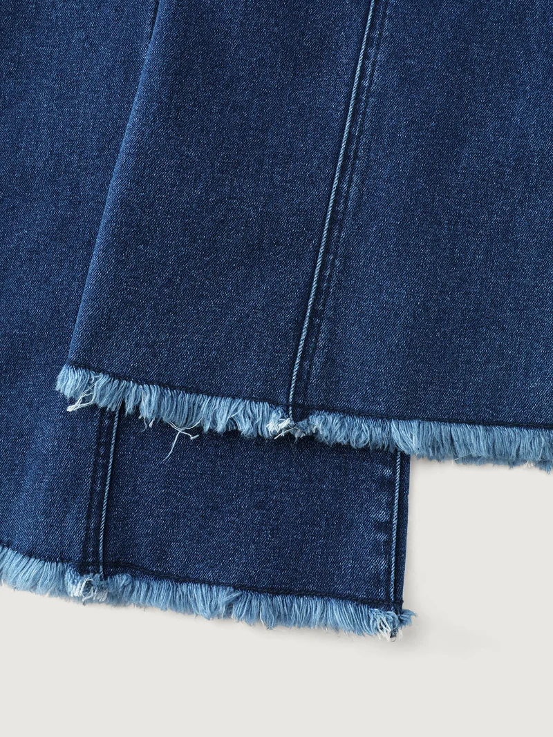Mid Rise Patchwork Panel Flared Jeans