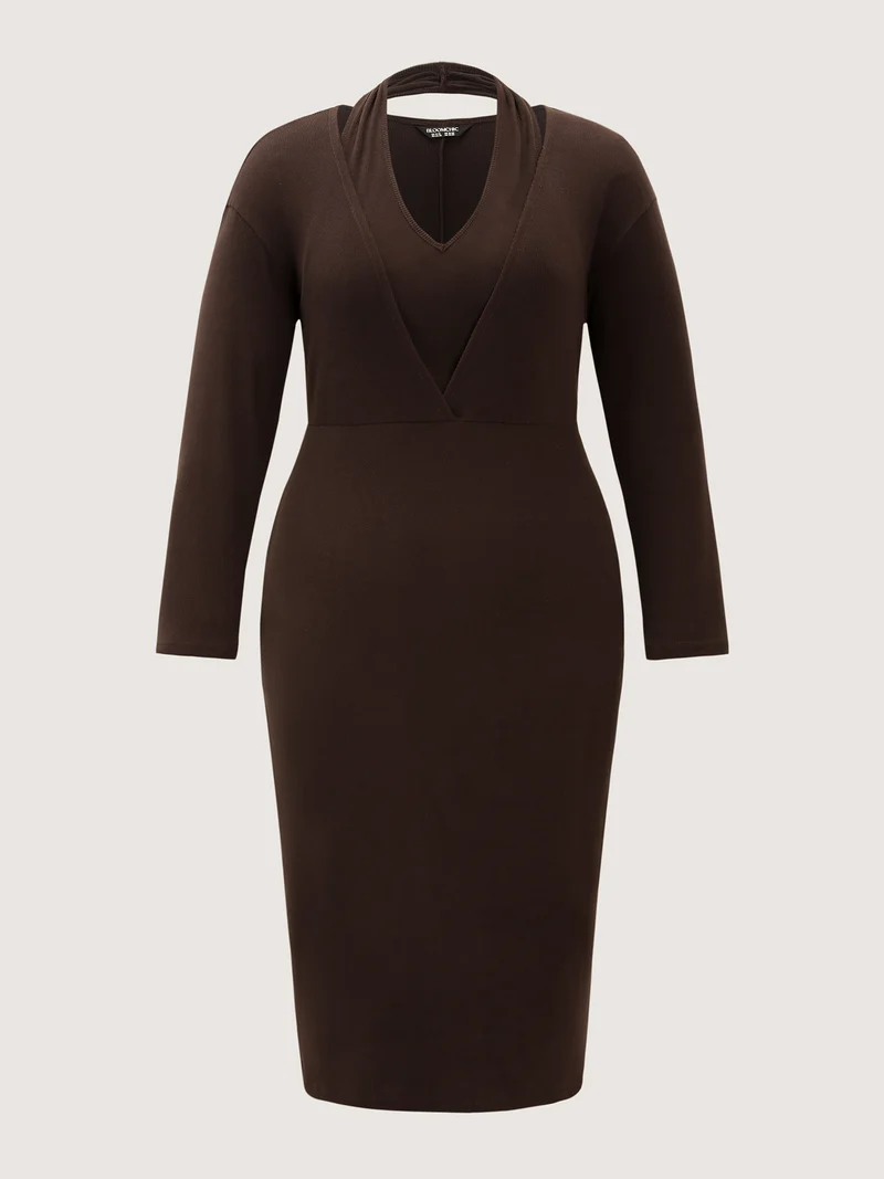2-in-1 Cozy Figure-Hugging Midi Dress