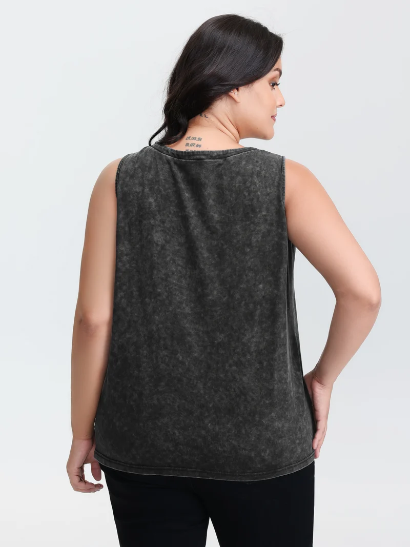 Vintage Cut Out Star Rivet Details Tank Top