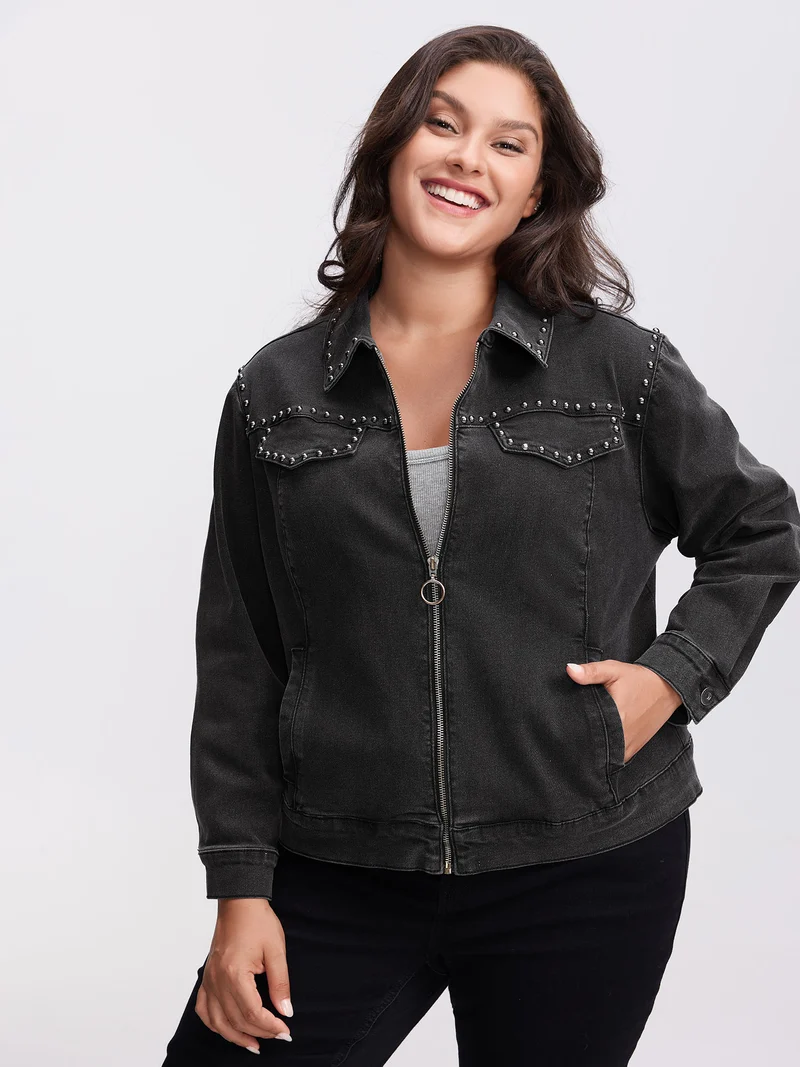 Denim Chest Flaps Zipper Jacket