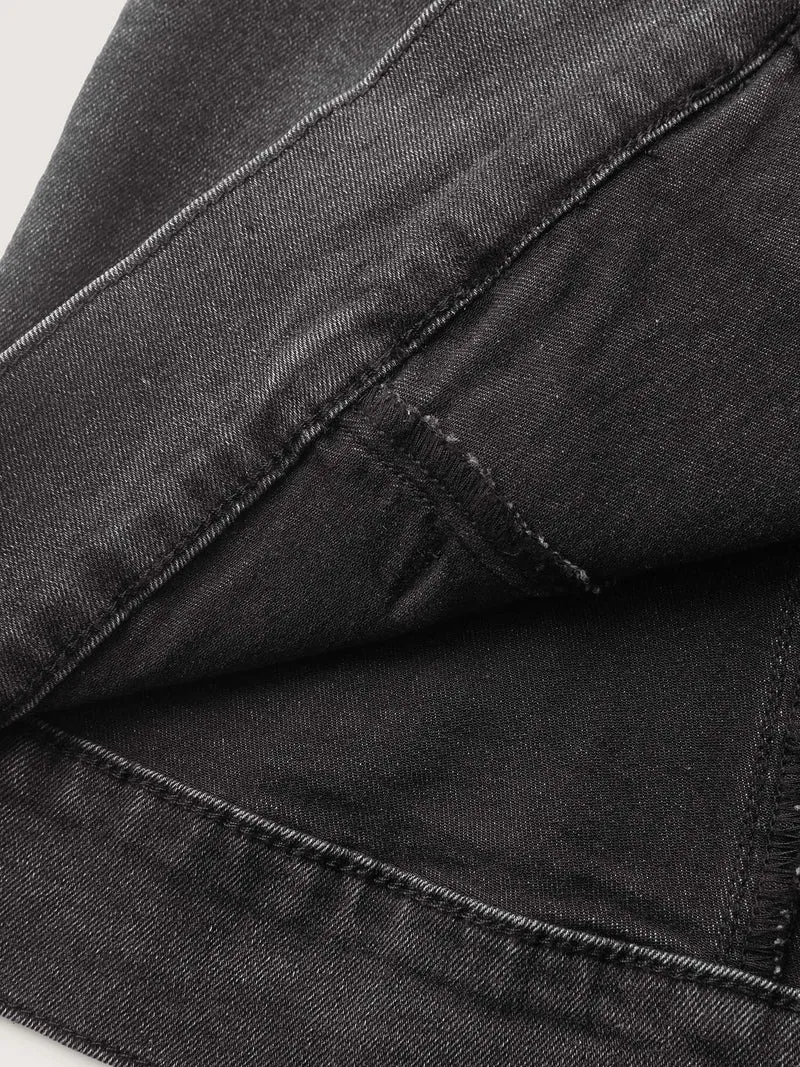 Denim Chest Flaps Zipper Jacket