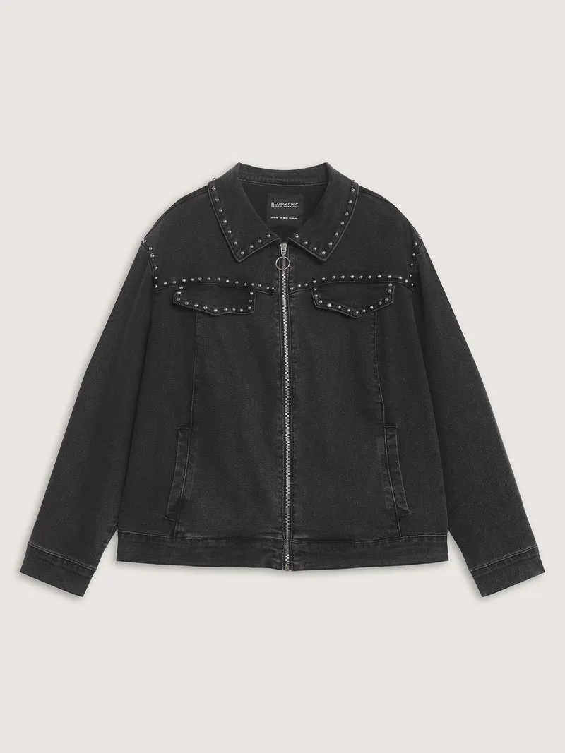 Denim Chest Flaps Zipper Jacket