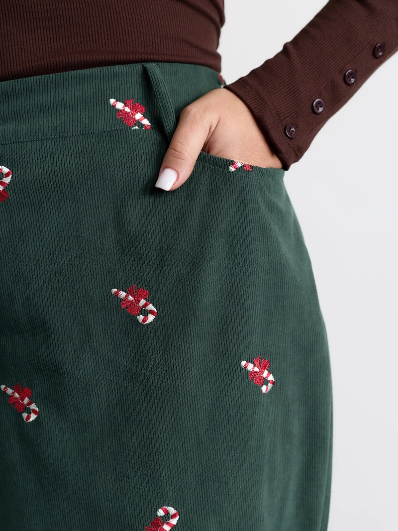 Holiday Candy Embroidery Pants