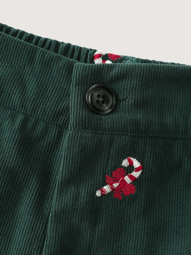 Holiday Candy Embroidery Pants